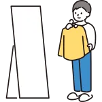 Man Getting Dressed In Front Of Mirror SVG Icon
